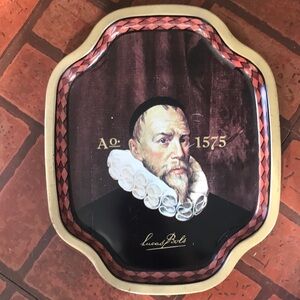 Vintage Decorative Tray with Portrait